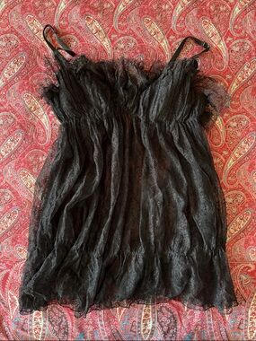 Dolce & Gabbana Black Sheer Lace Camisole